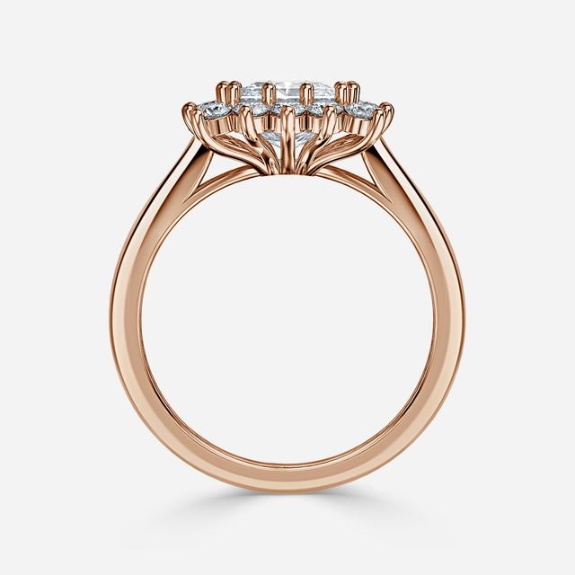 Diana Rose Gold Cluster Engagement Ring