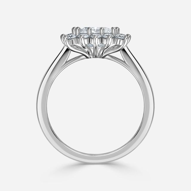 Diana White Gold Cluster Engagement Ring