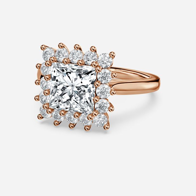 Diana Rose Gold Cluster Engagement Ring