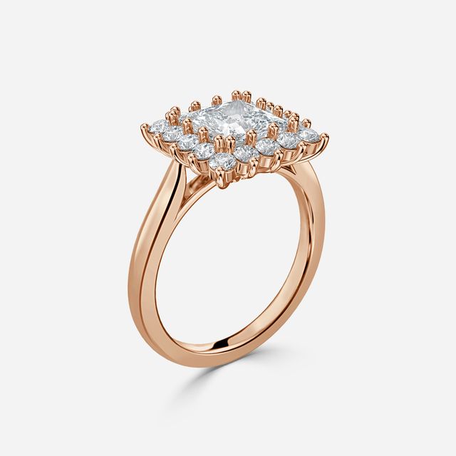 Diana Rose Gold Cluster Engagement Ring