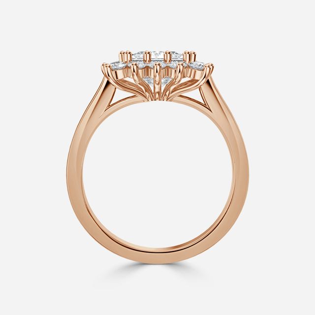 Diana Rose Gold Cluster Engagement Ring