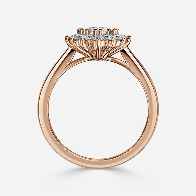 Diana Rose Gold Cluster Engagement Ring