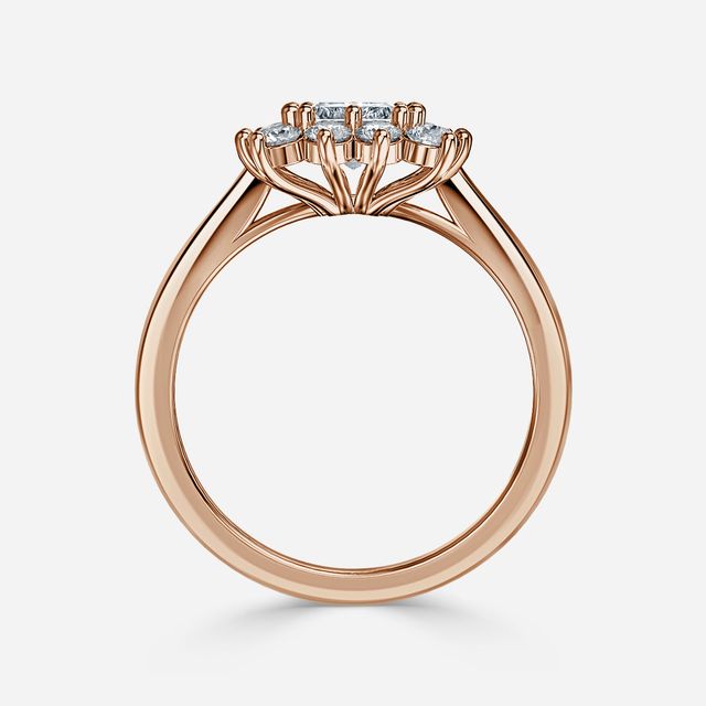 Diana Rose Gold Cluster Engagement Ring