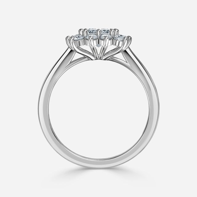 Diana Platinum Cluster Engagement Ring