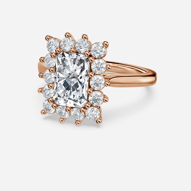 Diana Rose Gold Cluster Engagement Ring