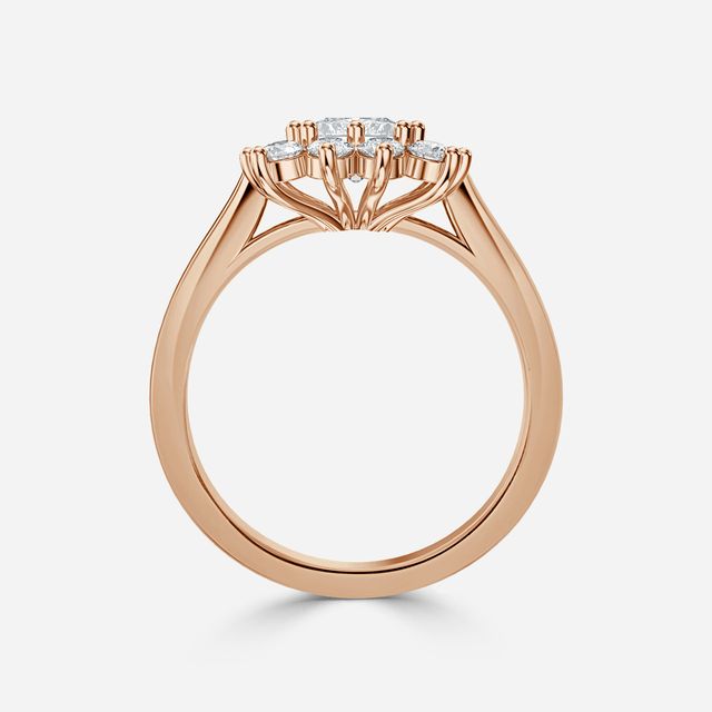 Diana Rose Gold Cluster Engagement Ring