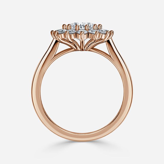 Diana Rose Gold Cluster Engagement Ring