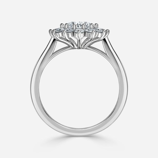 Diana Platinum Cluster Engagement Ring