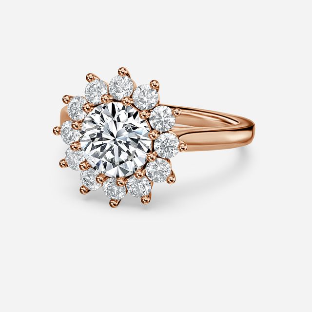Diana Rose Gold Cluster Engagement Ring