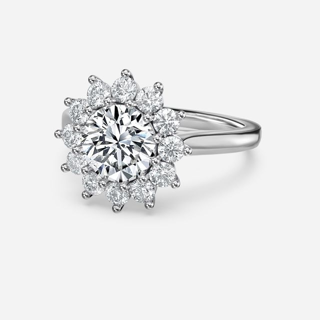 Diana White Gold Cluster Engagement Ring