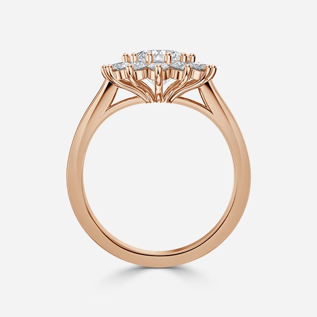 Diana Rose Gold Cluster Engagement Ring