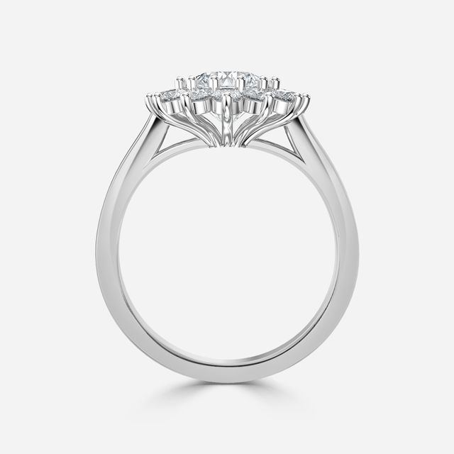 Diana White Gold Cluster Engagement Ring