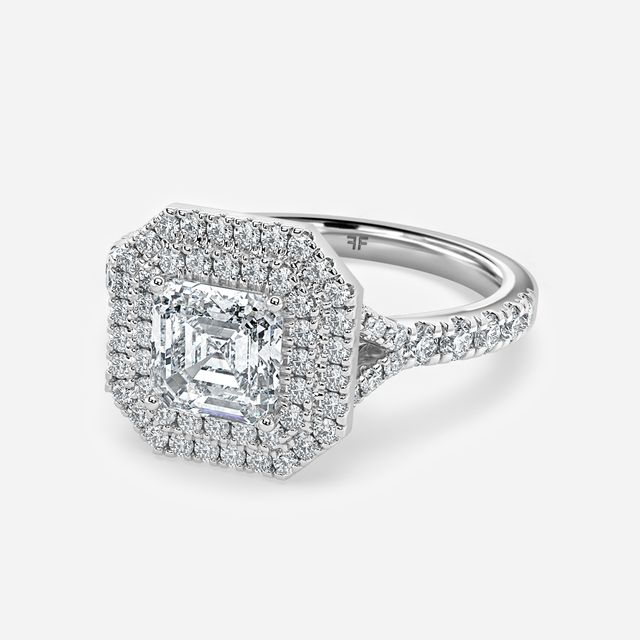 Nile Platinum Halo Engagement Ring