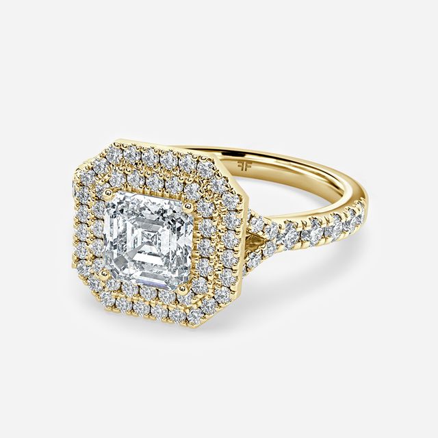 Nile Yellow Gold Halo Engagement Ring