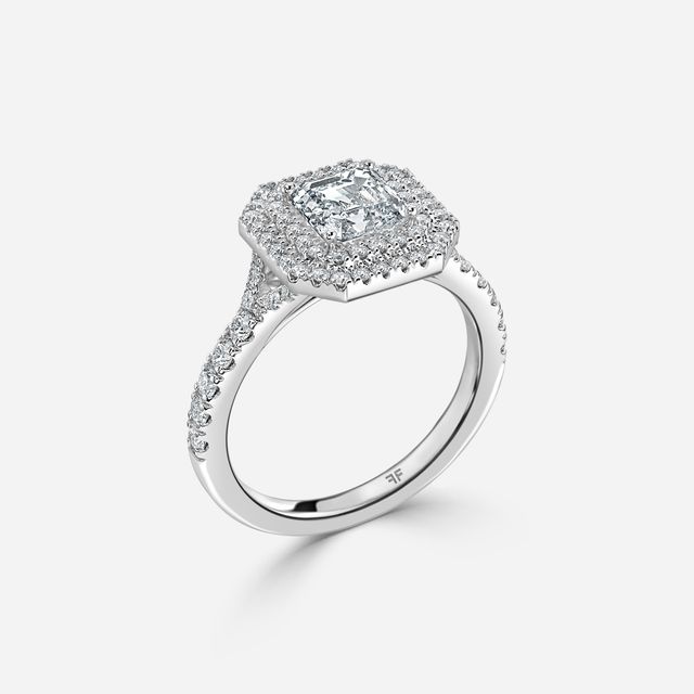 Nile Platinum Halo Engagement Ring