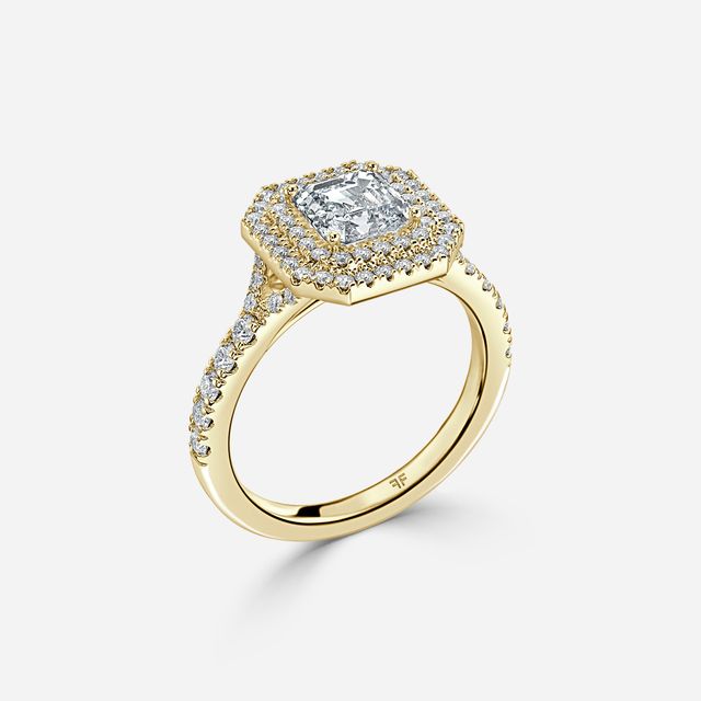 Nile Yellow Gold Halo Engagement Ring