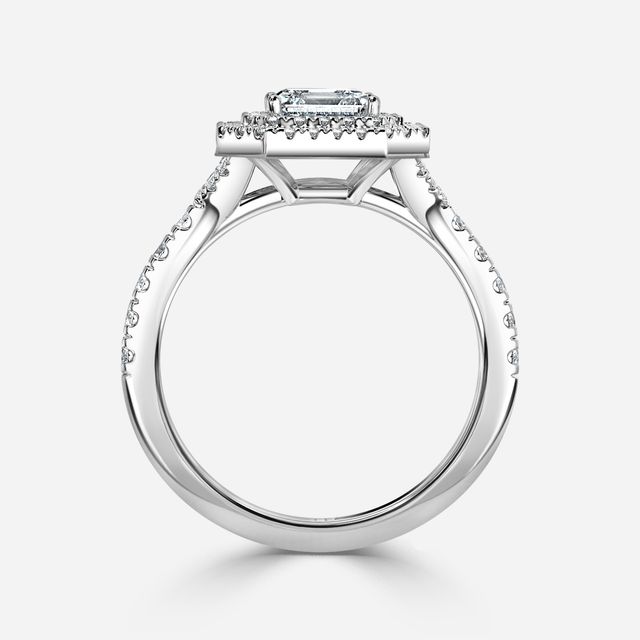 Nile Platinum Halo Engagement Ring