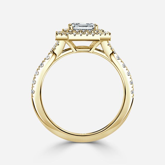 Nile Yellow Gold Halo Engagement Ring
