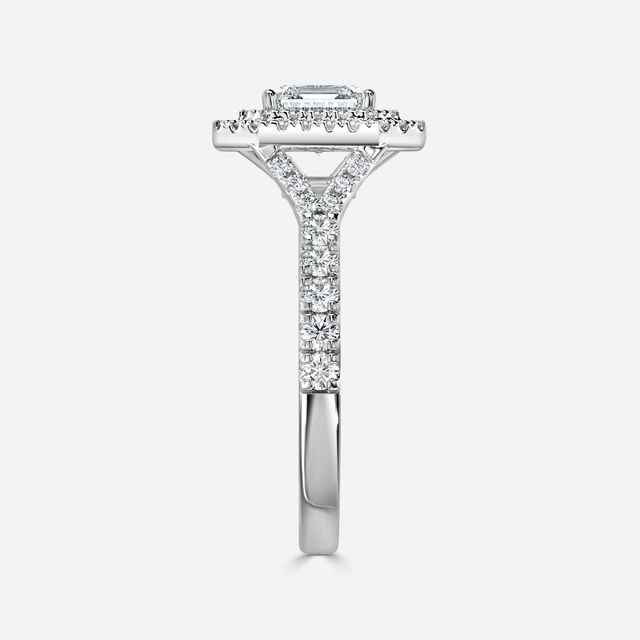 Nile Platinum Halo Engagement Ring