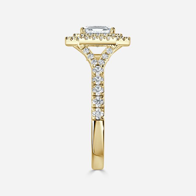 Nile Yellow Gold Halo Engagement Ring