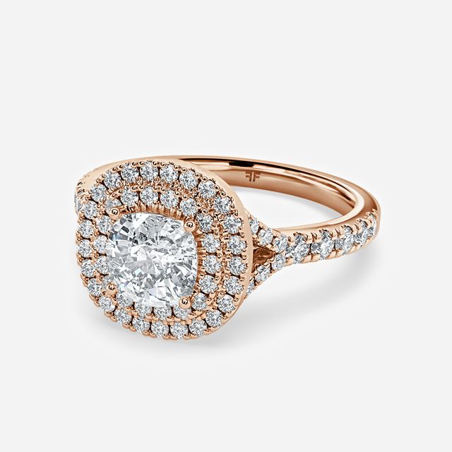Nile Rose Gold Halo Engagement Ring