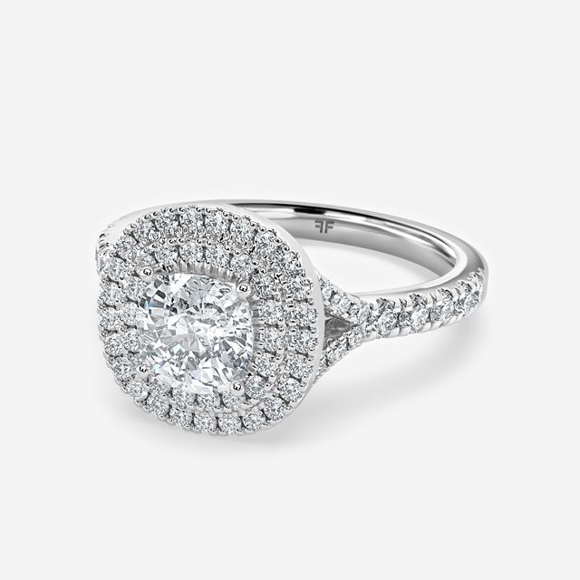 Nile Platinum Halo Engagement Ring