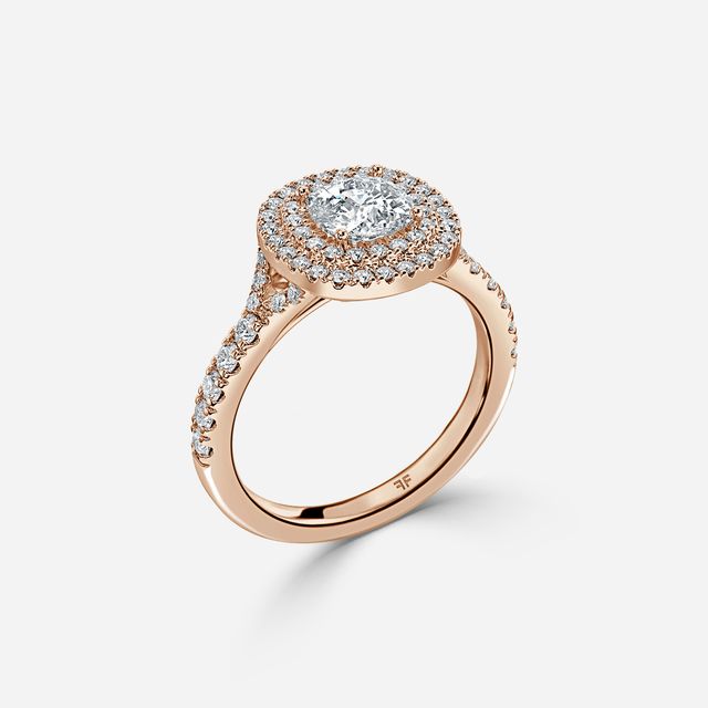 Nile Rose Gold Halo Engagement Ring