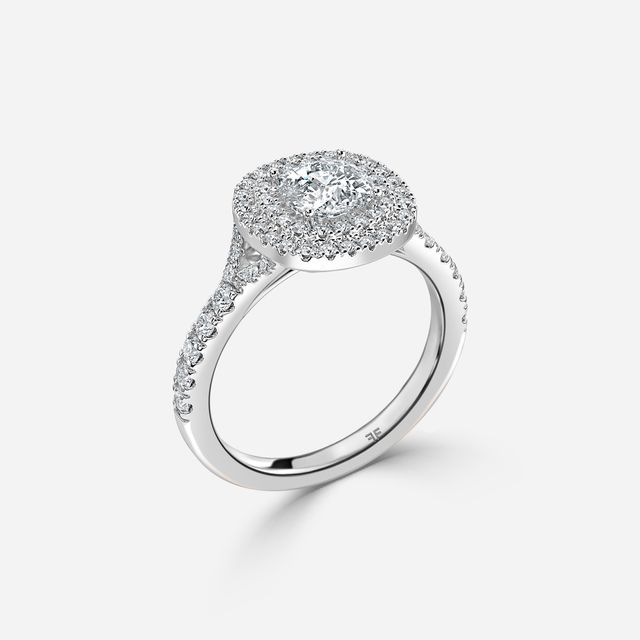 Nile Platinum Halo Engagement Ring
