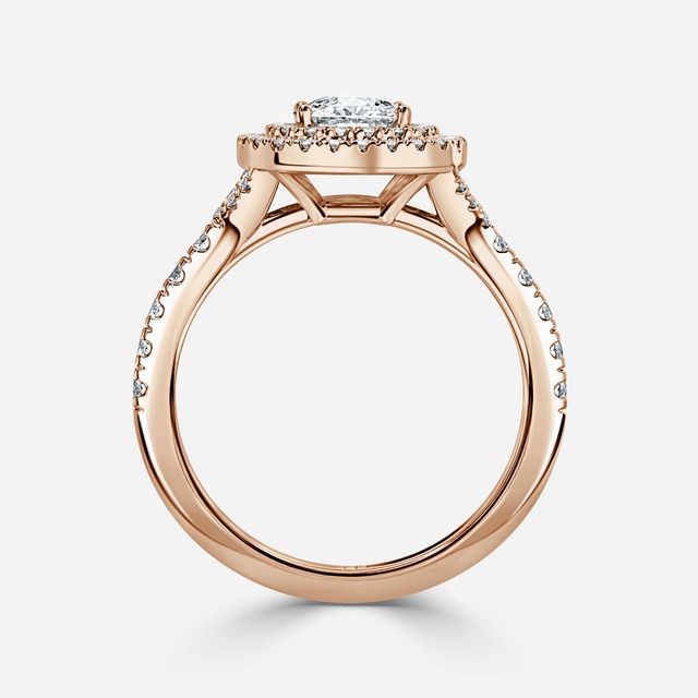 Nile Rose Gold Halo Engagement Ring