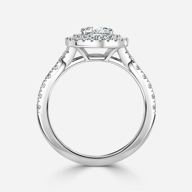 Nile Platinum Halo Engagement Ring