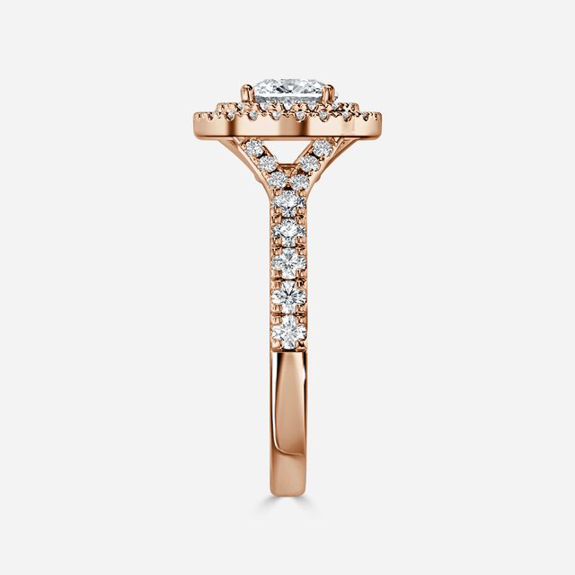 Nile Rose Gold Halo Engagement Ring