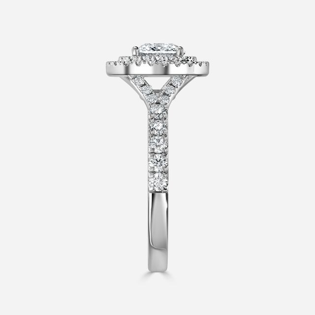 Nile Platinum Halo Engagement Ring