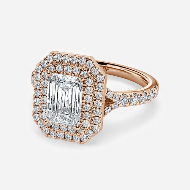 Nile Rose Gold Halo Engagement Ring