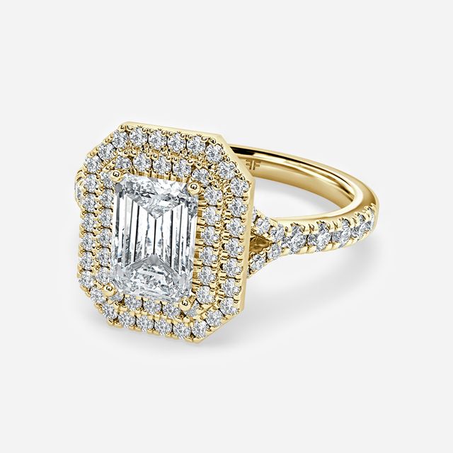Nile Yellow Gold Halo Engagement Ring