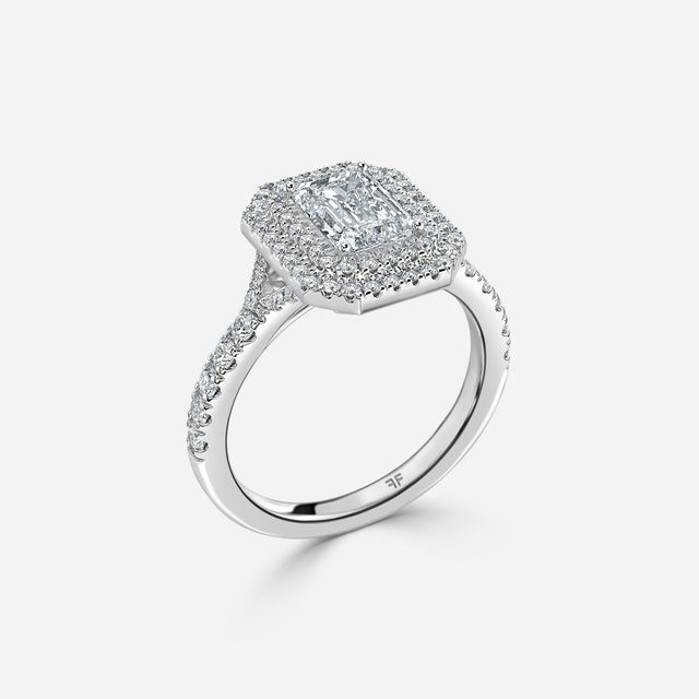 Nile Platinum Halo Engagement Ring