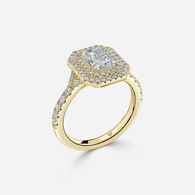 Nile Yellow Gold Halo Engagement Ring