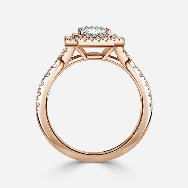Nile Rose Gold Halo Engagement Ring