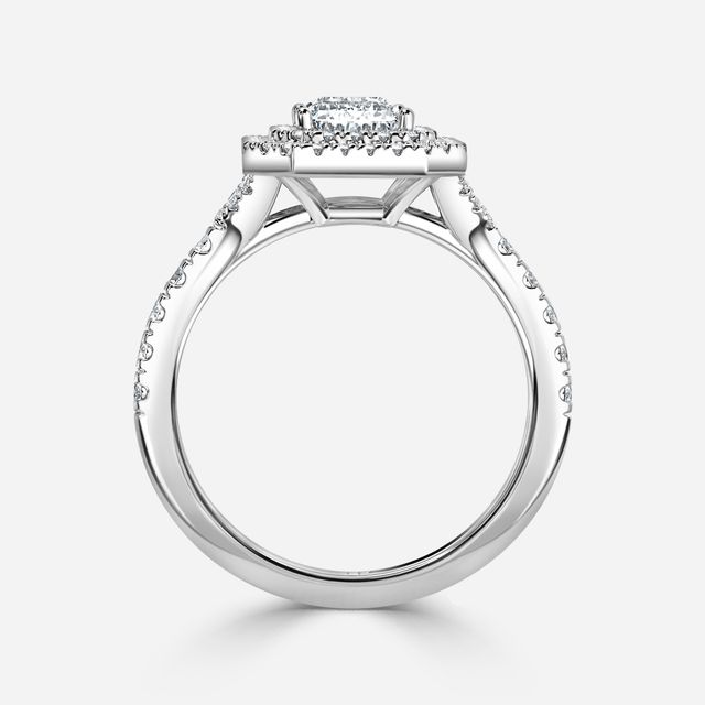 Nile Platinum Halo Engagement Ring