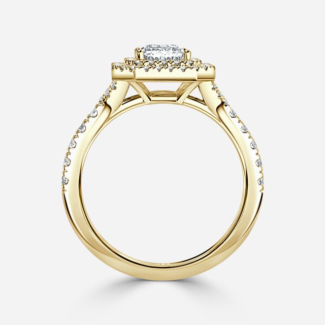 Nile Yellow Gold Halo Engagement Ring