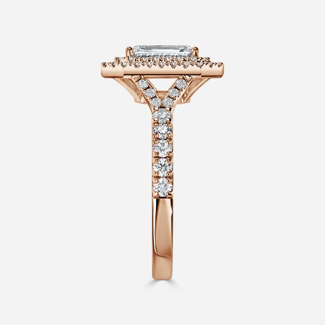 Nile Rose Gold Halo Engagement Ring