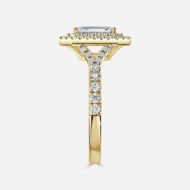 Nile Yellow Gold Halo Engagement Ring