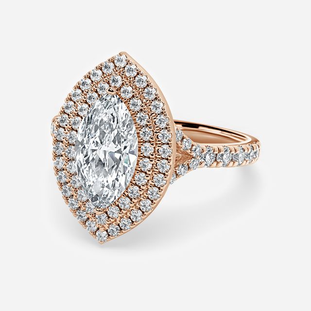 Nile Rose Gold Halo Engagement Ring