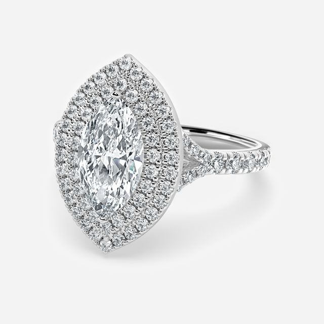 Nile White Gold Halo Engagement Ring