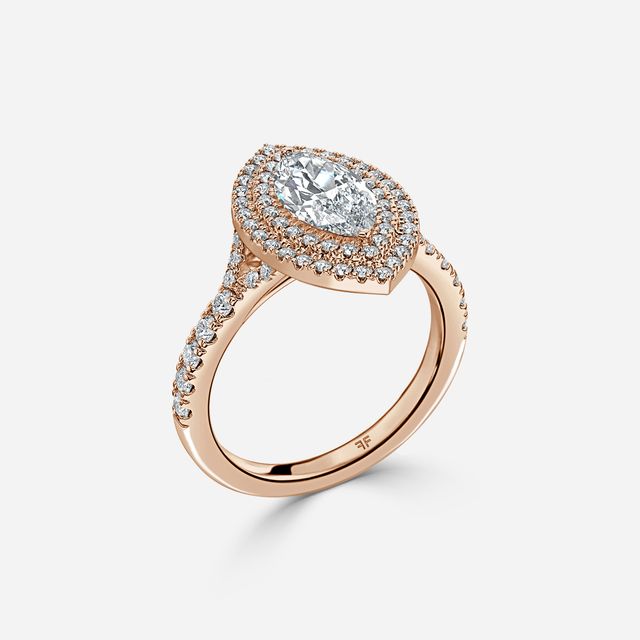 Nile Rose Gold Halo Engagement Ring