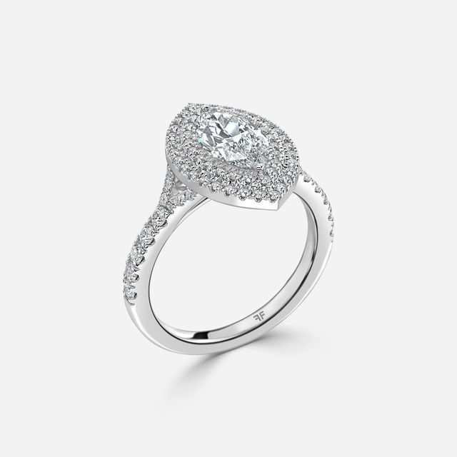 Nile White Gold Halo Engagement Ring