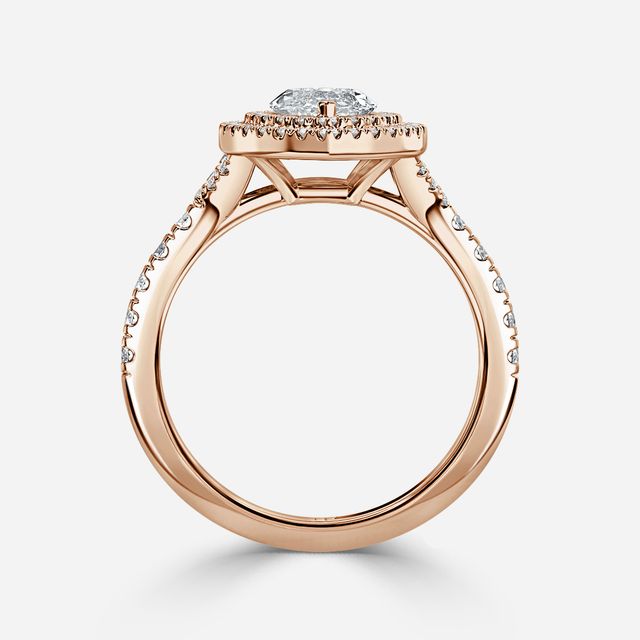 Nile Rose Gold Halo Engagement Ring