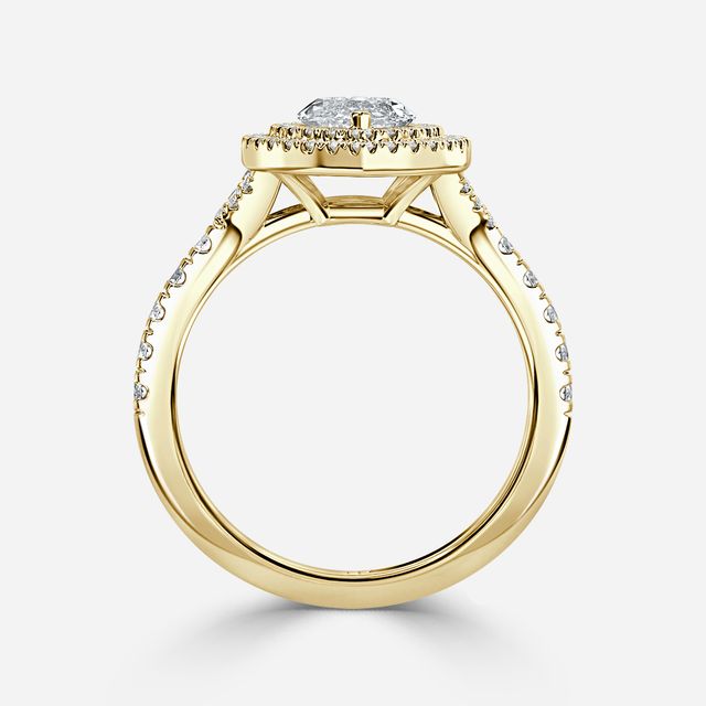 Nile Yellow Gold Halo Engagement Ring