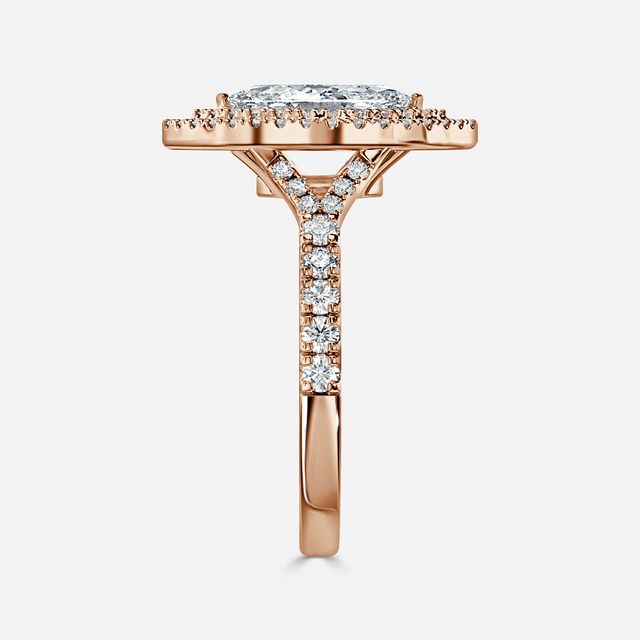 Nile Rose Gold Halo Engagement Ring
