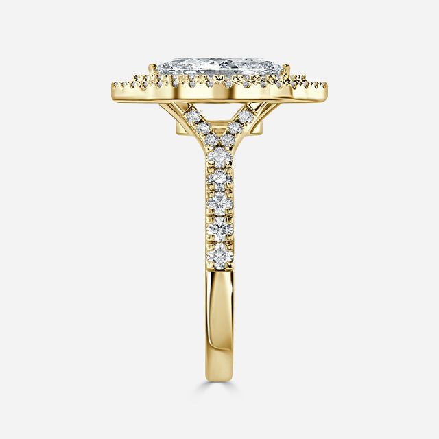Nile Yellow Gold Halo Engagement Ring
