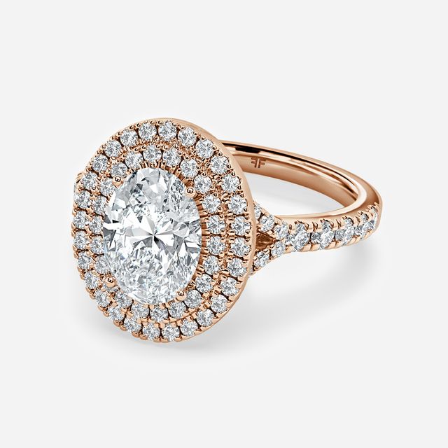 Nile Rose Gold Halo Engagement Ring
